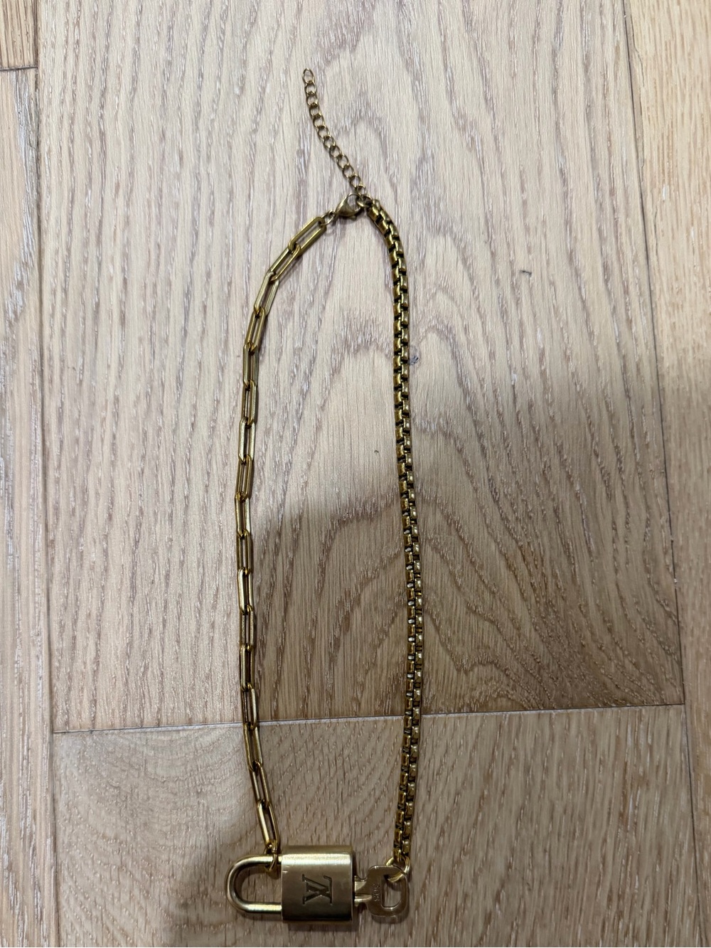 Louis Vuitton Gold-Tone Padlock Pendant Necklace